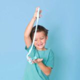 Little boy with blue slime
