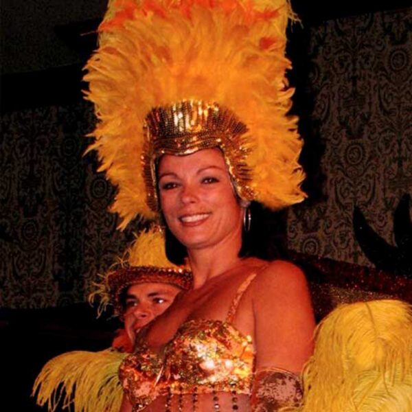 Girl disguised for Rio Carnaval theme night party