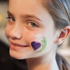 girl with heart face painting