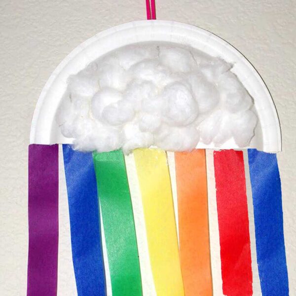 hanging paper plate rainbow